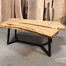 Elm Live Edge Coffee Table With Y Legs Anglewood Live Edge Custom Furniture Toronto Live Edge Coffee Table Coffee Table Staining Wood