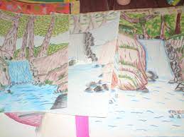 Gambar pemandangan air terjun lukisan download now jual lukisan pem. Lukisan Air Terjun Menggunakan Teknik Garisan 1600x1200 Wallpaper Teahub Io