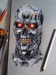 Draw Me Like One Of Your Terminator From The Future Terminator Pencil Drawing By Jose Manansala Terminator Tattoo Geek Art Color Pencil Art