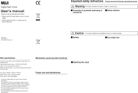 Bedienungsanleitung Muji Digital Bath Clock 1152516 2 Seiten • keep this user's manual for future reference.