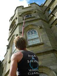 Outside glass, frames, doors, velux, skylights and conservatories are cleaned our water fed poles reach windows at a height of 20 meters (65 feet), approximately 5th floor level. Rise Shine Professional Window Cleaning 3rd Floor Windows Are No Problem For The Reach Wash System Facebook