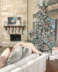 Glam Christmas Tree Decorating Ideas Blush And Grey Living Room Grey Christmas Decor Blush And Grey Living Room Living Room Decor Rustic