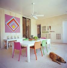 Round and oval dining tables make conversing with dinner guests easier and prevent the dreaded corner bump as you walk past. Multicolored Chairs For Dining Room Savillefurniture