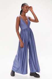 Uo Gia Plunging Shimmer Jumpsuit Urban Outfitters Jumpsuit Supermodel Style Rompers Women