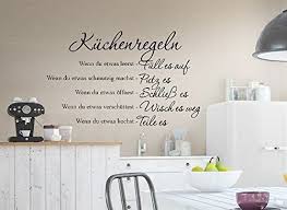 Grandora W957 Wandtattoo Kuchenregeln Schwarz Bxh 58 X Spruch Kuche Kuchenregeln Spruche