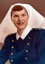 2022 'FOREVER GRATEFUL' PROJECT: # 82 of 100: Lieutenant (Nursing Sister)  (Ret'd) Marjorie (Horsnell) Whitcomb was born in Fredericton, NB, in 1925.  Marjorie graduated from Fredericton High School and Saint John General