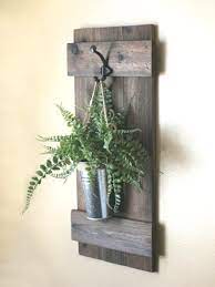 Hanging Wall Planter Rustic Wall Decor Indoor Wooden Planter Rustic Home Decor Farmhouse Decor Galvanized Wall Decor Hanging Wall Planters Wood Home Decor