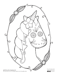 Coloring will stimulate your kids' skills and intuition in mixing colors. Free Coloring Sheet Download Day Of The Dead Unicorn Larudio