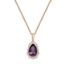 Amethyst And Diamond Rose Gold Antique Style Pear Shape Pendant A J Jewelers Amethyst Gemstonenecklace Ge Pear Shaped Pendant Gemstone Jewelry Amethyst