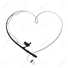 Fishing Rod In The Form Of A Heart Silhouette Royalty Free Cliparts Vectors And Stock Illustration Image 102192291 Carp fishing silhouette mens t shirt angler rod net bollies fish hook worms pondcool casual pride t shirt men unisex new fashion. fishing rod in the form of a heart silhouette