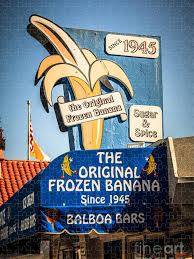 Sugar And Spice Frozen Banana Sign On Balboa Island Puzzle For Sale By Paul Velgos