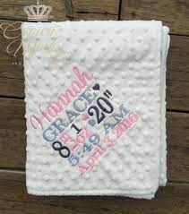 Suneducationgroup Com Home Garden Blankets Throws Personalised Baby Blanket Name Date Weight Time Birth Gift Embroidered Keepsake