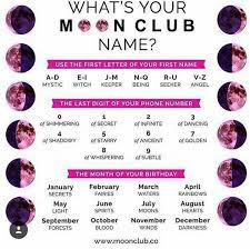 What S Your Moon Club Name Name Astrology Names Lettering