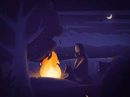 Bonfire Night Night Illustration Bonfire Night Moon Stars Art