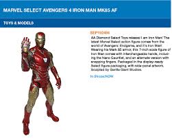 If there is an opening but no (or a short) covering sheath for each finger they are called fingerless gloves. Previewsuk On Twitter Marvel Select Avengers 4 Iron Man Mk85 Action Figure Wearing His Mark 85 Armor This 7 Inch Scale Figure Of Iron Man Comes With Interchangeable Hands Including The Nano Gauntlet