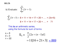 For to be 1 more than a multiple of 3 is equivalent to. Arithmetic Series And Sigma Ppt Download