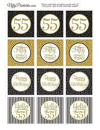 Black And Gold Cupcake Toppers 55th Birthday Cupcake Toppers Black Gold 55 Years Bday Etsy 50th Birthday Cupcakes 30th Birthday Cupcakes Anniversary Cupcakes