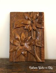 Handcarved Flower Mural Faith Woodcraft Paete Laguna Philippines Vintage Handcrafted Wood Flowers Wall D Flower Mural Carved Wood Wall Art Black Framed Art