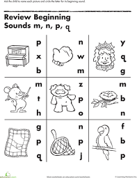Each letter sound is clearly spoken twice, before an example word is. Review Beginning Sounds Preschool Learning Preschool Reading Kindergarten Worksheets
