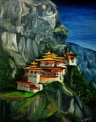 The feeling that no matter what you do something is always somehow wrong—that any attempt to make your way comfortably through the world will only end up crossing some invisible taboo—as if there's some obvious way forward that everybody else can see but you and they're all trying to help, but you keep disappointing them. Paro Taktsang Painting By Kuenzang Yeshey