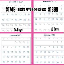 The Inspire Key blackout dates look a little different this year vs last  year! The price went up $150 and we gained 4 less blockout dates! I think  at this point, we'll