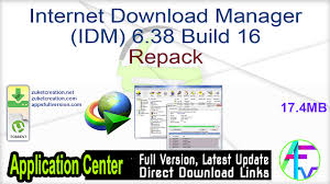 Ini merupakan sebuah aplikasi gratis yang berfungsi untuk memaksimalkan kecepatan unduhan, mengatur file, dan membantu integrasi pada browser di pc kalian. Internet Download Manager Idm 6 38 Build 16 Repack