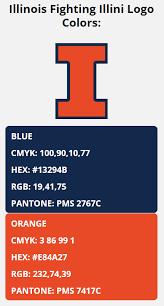 All clipart images are guaranteed to be free. Illinois Fighting Illini Team Colors Hex Rgb Cmyk Pantone Color Codes Of Sports Teams