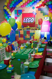 Legos Birthday Party Ideas Photo 1 Of 49 Lego Themed Party Lego Party Decorations Lego Birthday