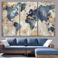 Pin On World Map Wall Art