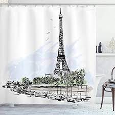 Get it as soon as wed, jul 14. Amazonsmile Ambesonne Paris Shower Curtain Architecture Theme Illustration Of Eiffel Tower Bi Bathroom Decor Sets Cute Shower Curtains Modern Shower Curtains