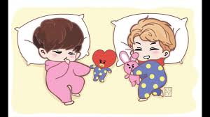 Hi i'm a kookv nsfw account. Bts Fanart Jungkook And Taehyung V Chibi Speed Drawing Roni Pool Youtube