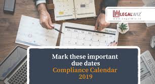 Compliance Calendar 2019 Add Compliance Due Dates To Your