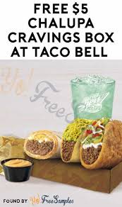 Update Free 5 Chalupa Cravings Box At Taco Bell Yo Free Samples In 2020 Cravings Taco Bell Chalupas