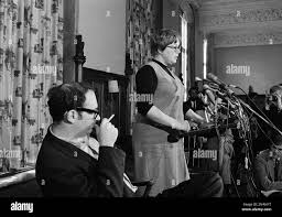 Assistant Professor Marlene Dixon tells a press conference that she will  decline the University of Chicago's offer of a one-year extension of her  employment, Feb. 12, 1969. The university's original refusal to