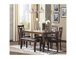 Set The Scene For Ultra Contemporary Style With The Bennox Dining Room Table Set Table S Rich Dark F In 2020 Dining Room Table Set Dining Room Sets Brown Dining Room