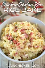 Chicken Cordon Bleu Rice Bake In 2020 Chicken Recipes Recipes Chicken Cordon Bleu