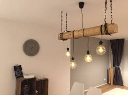 Selfmade Rustikale Lampe Mit Hängenden Glühbirnen Und