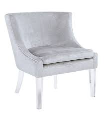 Light Grey Silver Croc Velvet Accent Chair Acrylic Legs Velvet Accent Chair Living Room Furniture Chairs Furniture