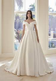 Demetrios Collection Wedding Dress Style 1062 Elegant Wedding Dress Off Shoulder Wedding Dress Wedding Dresses Satin