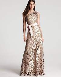 Tadashi Shoji One Shoulder Gown Lace And Sequin Women Dresses Bloomingdale S Gowns Gorgeous Dresses Bride Attire
