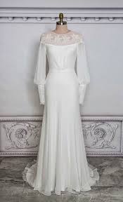 Silk Single Georgette Long Sleeve Wedding Gown With Shoulder Yoke Vintage Wedding Dress Romantic Bridal Gown Bohemian Gown Daria Long Sleeve Wedding Gowns Bridal Gown Bohemian Vintage Wedding Dress Romantic