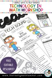 Technology In Math 7 Simple Tips Math Workshop Activities Teacher Technology Math Workshop
