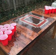 Made This Block O Ohio State Bottle Cap Table Last Spring Ryaneisel Beer Bottle Diy Bottle Cap Table Beer Cap Crafts
