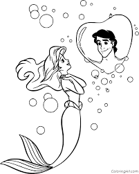 Get 10 free shutterstock images. Ariel Loves Prince Eric Coloring Page Coloringall