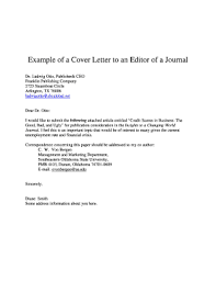 Your work helps medical practices run smoothly and h. Fillable Online Example Of A Cover Letter To An Editor Of A Journal Fax Email Print Pdffiller