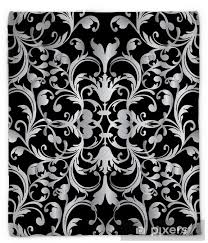 Check spelling or type a new query. Baroque Seamless Pattern Floral Damask Black Background Wallpaper Illustration With Vintage White 3d Flowers Scroll Leaves And Antique Baroque Ornaments In Victorian Style Vector Black White Texture Plush Blanket Pixers We