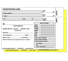 The rent receipt template will display that offer was completed by the receipt of. Hotel Registration Cards 2 Part 500 Pack