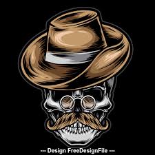 Skull Tattoo Logo Design Vector Free Download