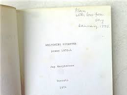 Welcoming disaster: Poems 1970-4: Macpherson, Jay: 9780889040540:  Amazon.com: Books