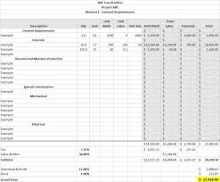 Download This Free Construction Estimating Spreadsheet Also Known As A Construction Bid Worksheet Templa Estimate Template Construction Bids Schedule Template